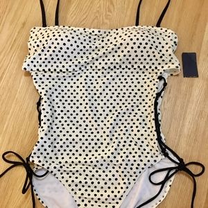 RACHEL ROY Polka Dot Lace Up One Piece